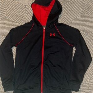 Under Armour Kids Black and Red Hoodie